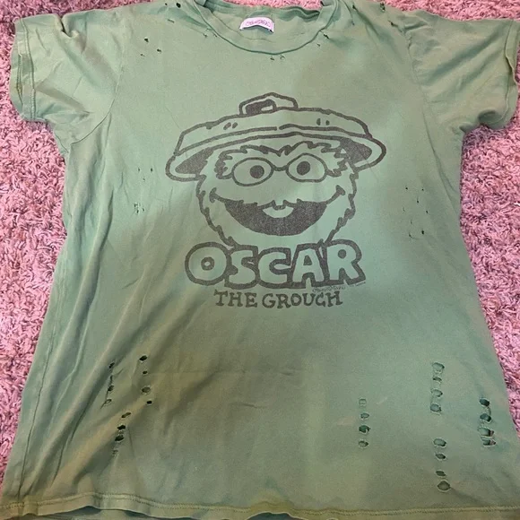 Lot of 2 band t shirts Lauren Moshi Beverly Hills LA Kiss and Oscar the Grouch S - Picture 4 of 4